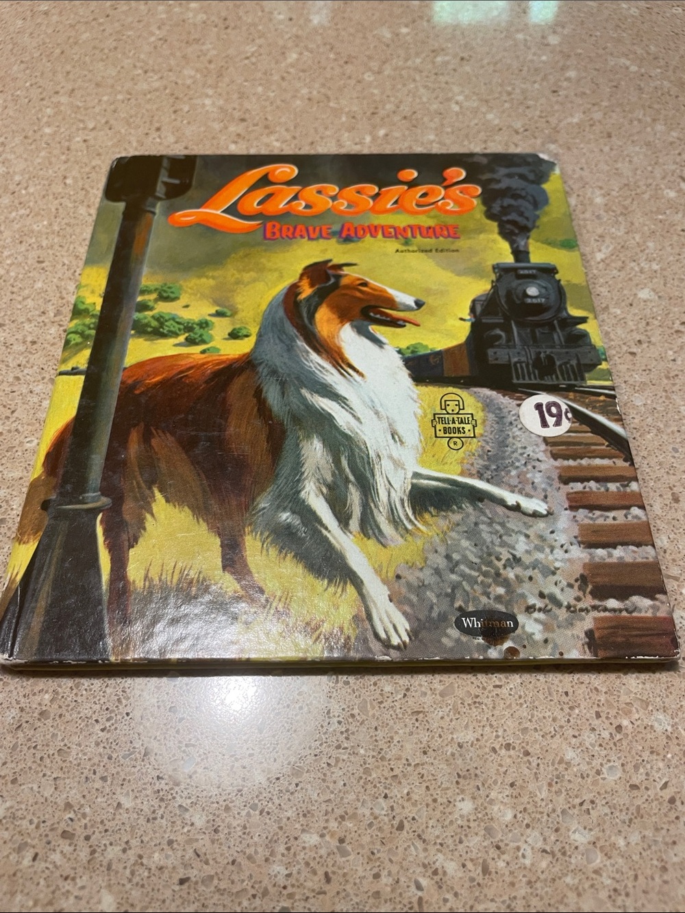 Lassie's Brave Adventure Vintage Dog Storybook - Orange & White Cover
